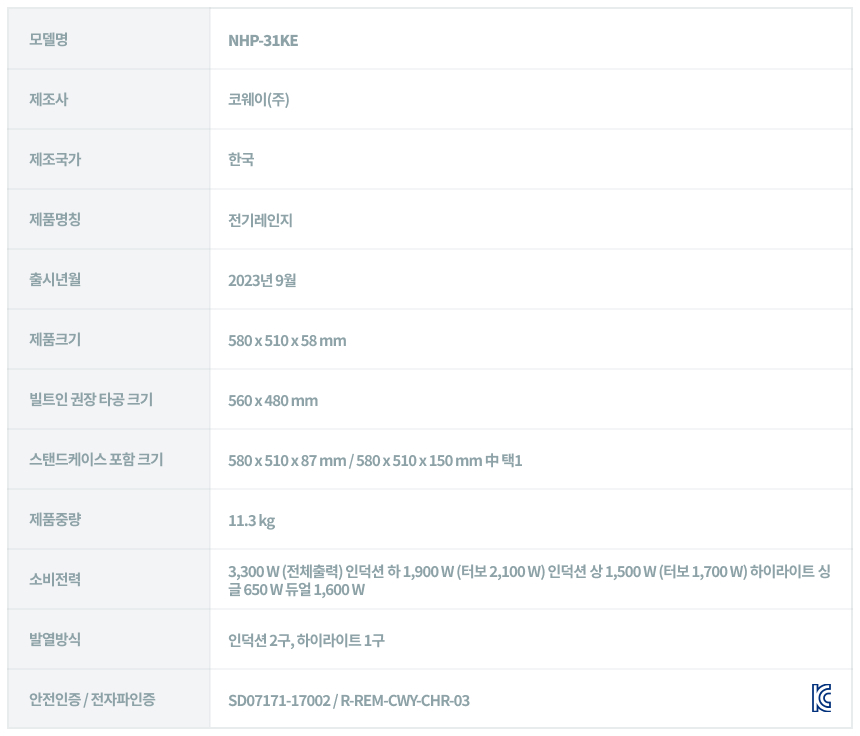 코웨이 NHP-31KE 코웨이 프라임 하이브리드 상세이미지 18