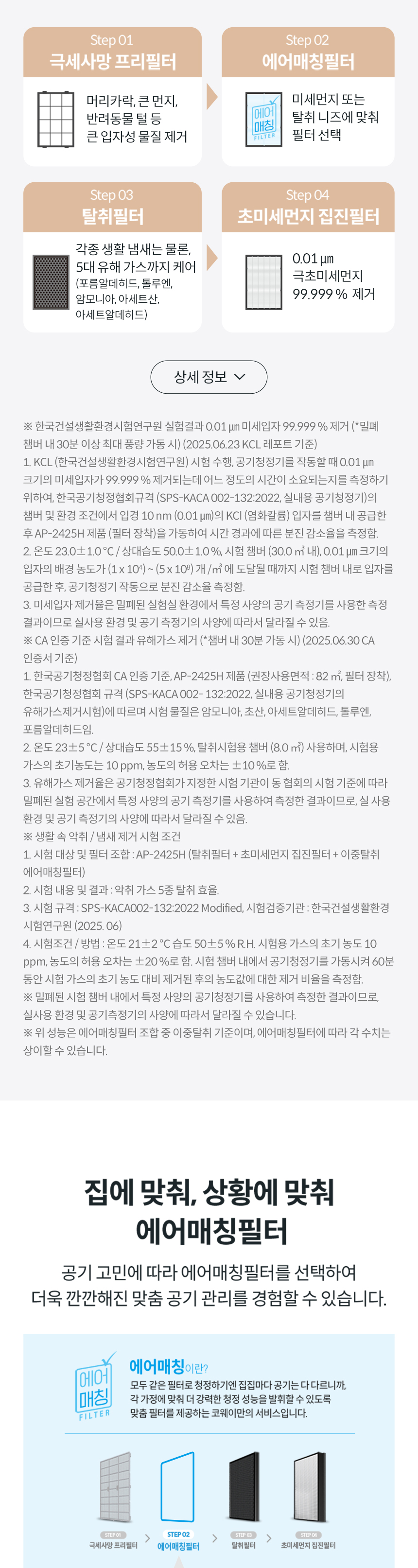 코웨이 AP-2425H 코웨이 스퀘어핏 공기청정기 상세이미지 3