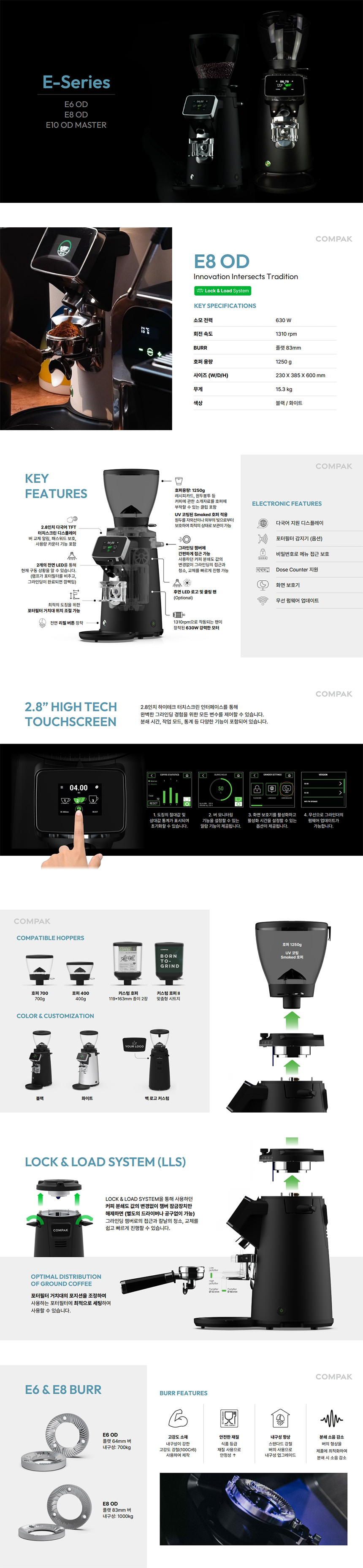 동양렌탈 K8 콤팍 업소용 전자동 커피 원두 그라인더 상세이미지 1