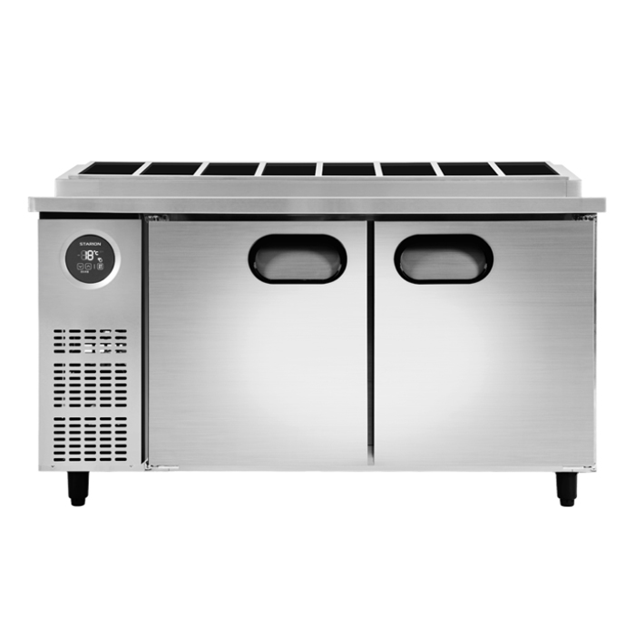 스타리온 업소용 테이블 김밥토핑 냉장고 직냉식 1500 1/4 밧드 앞작업대 올스텐