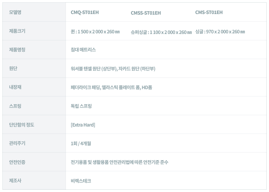 코웨이 CMSS-ST01EH 코웨이 비렉스 엘리트 매트리스 상세이미지 13