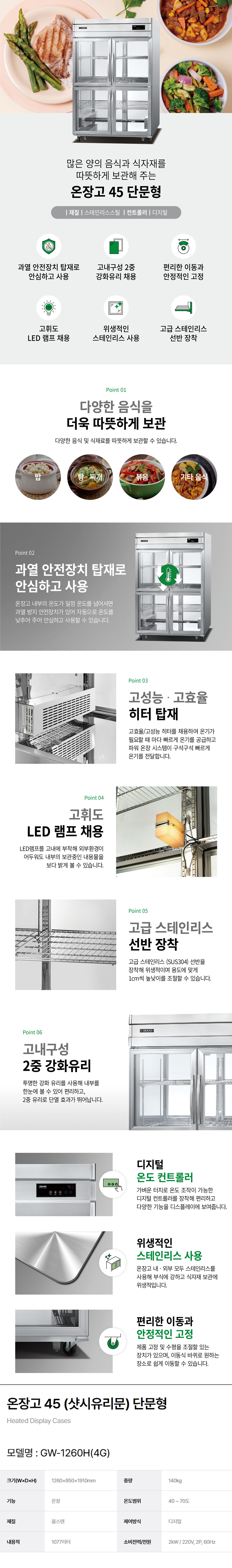 동양렌탈 GW-1260H(4G) 그랜드우성 45박스 업소용 건조 보온 보온용기 온장고 보온고 GW-1260H(4G) 상세이미지 1