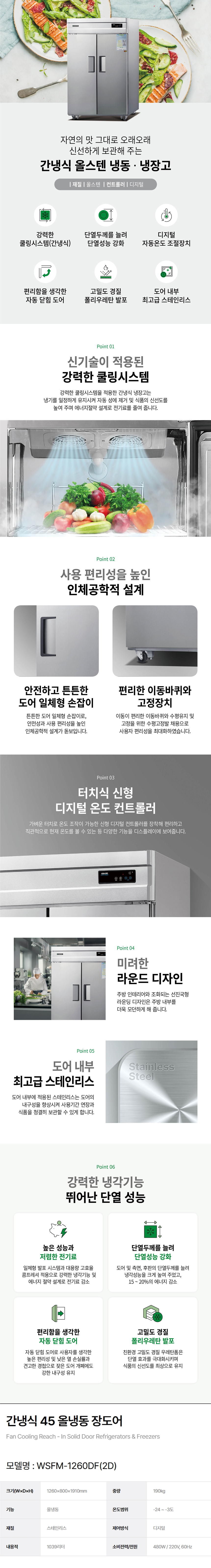 동양렌탈 WSFM-1260DF(2D) 그랜드우성 45박스 업소용 수직 냉동고 냉장고 간냉식 올냉동 올스텐 WSFM-1260DF(2D) 상세이미지 1