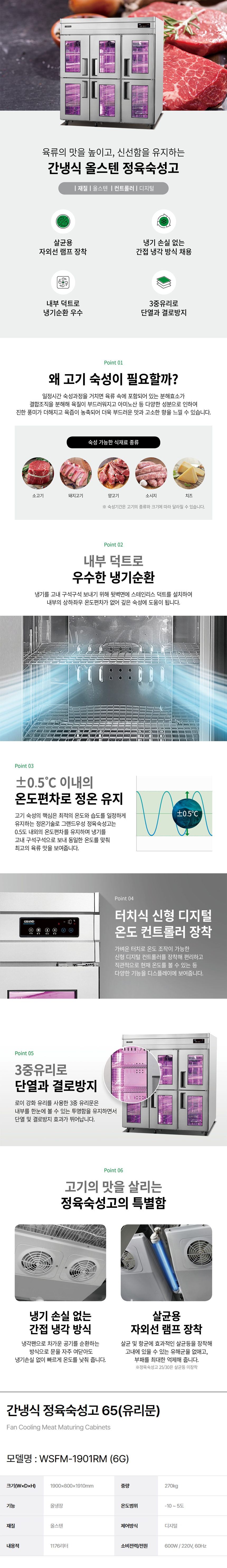동양렌탈 WSFM-1901RM(6G) 그랜드우성 65박스 유리문 업소용 정육숙성고 고기냉장고 간냉식 올냉동 올스텐 WSFM-1901RM(6G) 상세이미지 1