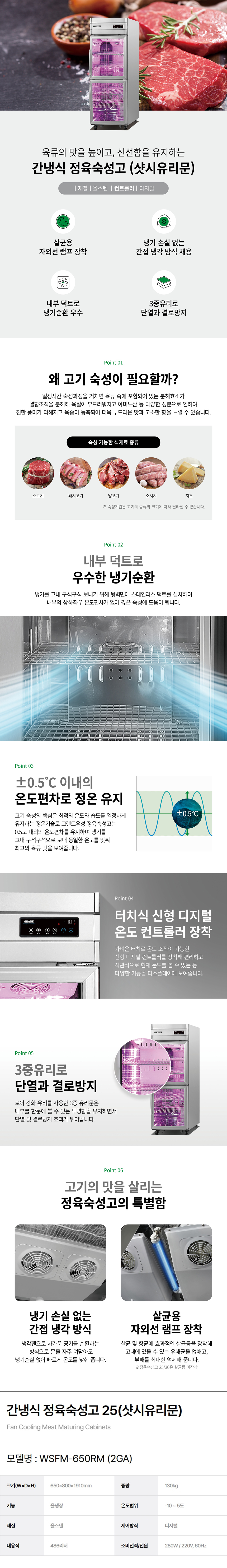 동양렌탈 WSFM-650RM(2GA) 그랜드우성 25박스 샷시유리문 업소용 정육숙성고 고기냉장고 간냉식 올냉동 올스텐 WSFM-650RM(2GA) 상세이미지 1