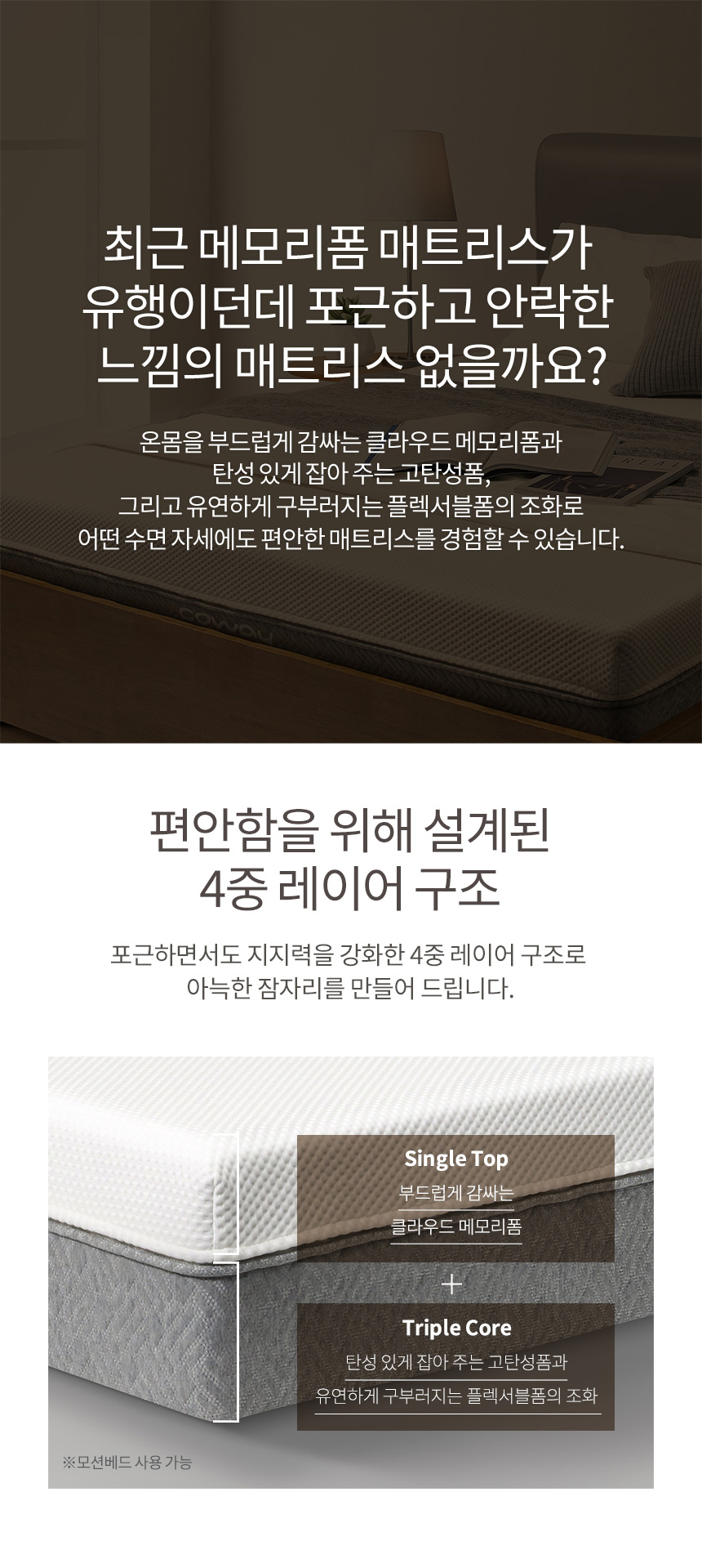 코웨이 CMq-M01M 코웨이 메모리폼 매트리스 컴팩트 상세이미지 1