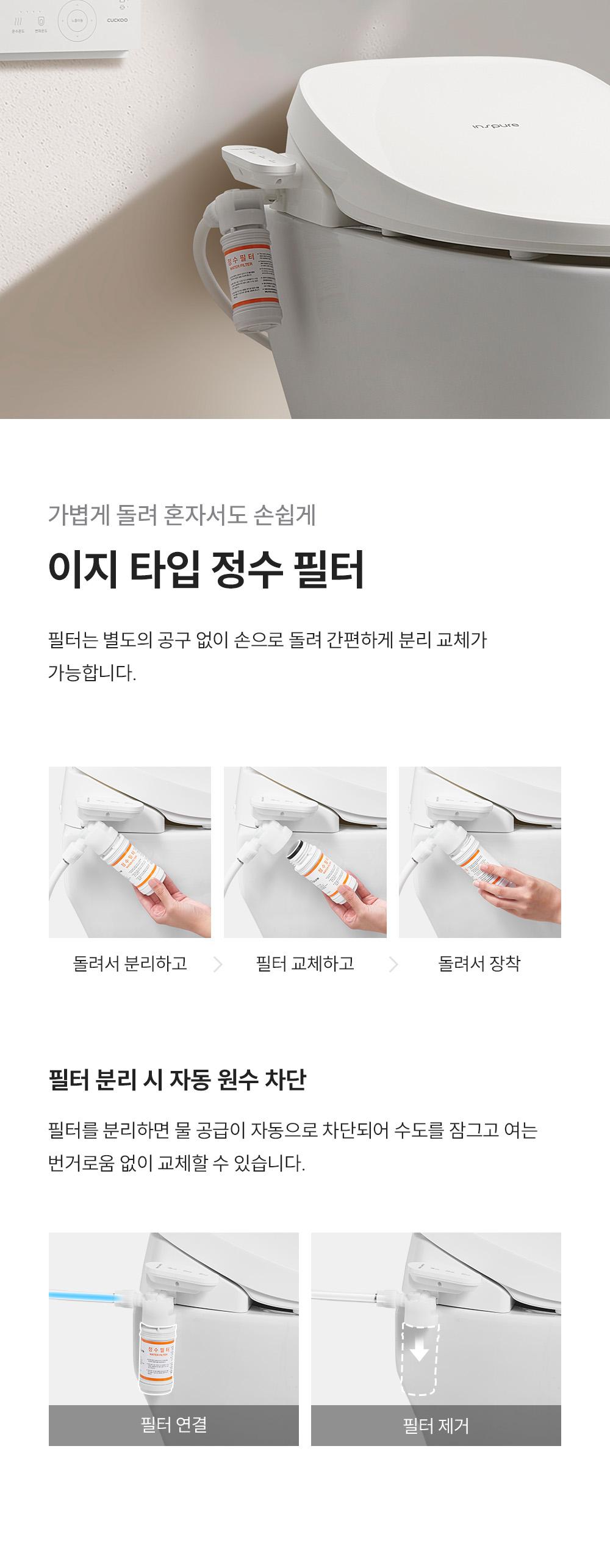 쿠쿠 CBT-QS1041RW 트리플케어8 리모컨 비데 상세이미지 13