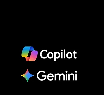 Copilot과 Gemini 로고가 보이는 이미지입니다.