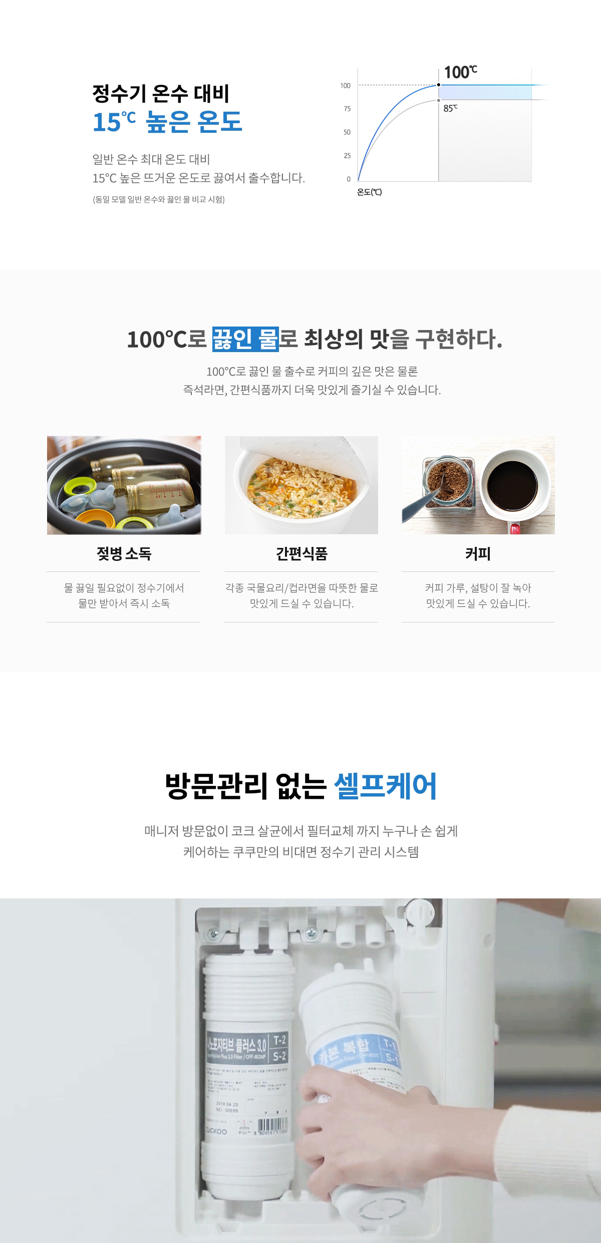 쿠쿠 CP-TS100WS 쿠쿠 100도 끓인물 정수기 상세이미지 4