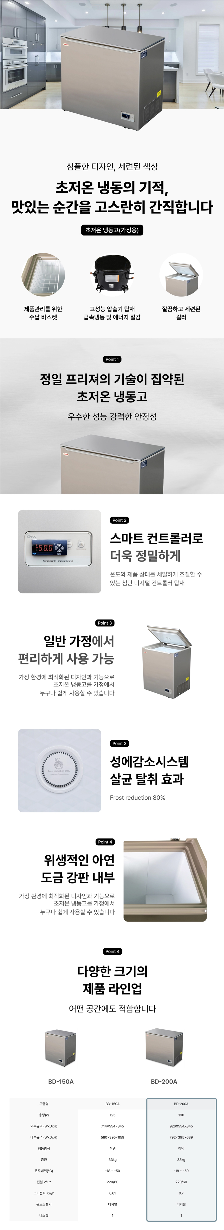 동양렌탈 BD-200A 정일프리져 -50도 초저온 저온보관 가정용 참치냉동고 냉동고 상세이미지 1