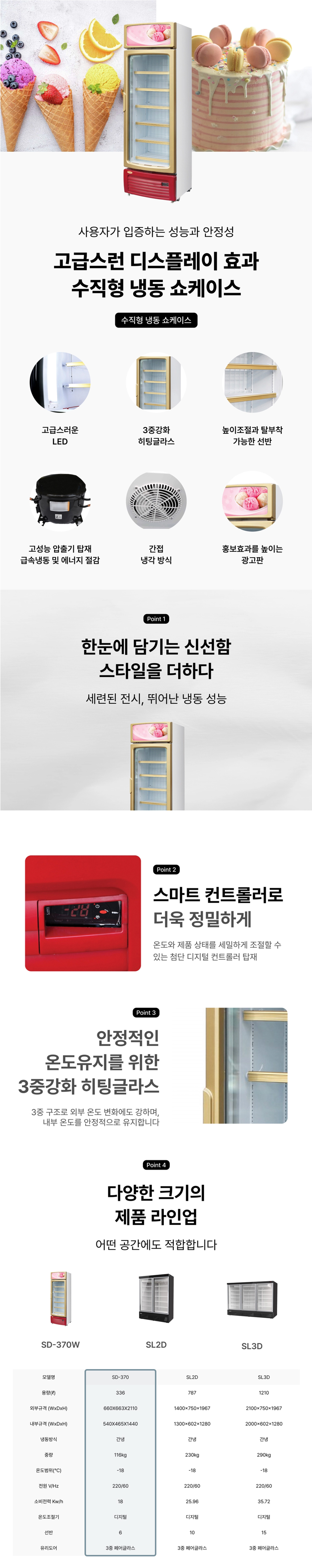동양렌탈 SD-370W 정일프리져 주류 음료 업소용 수직형 단문형 냉동쇼케이스 상세이미지 1