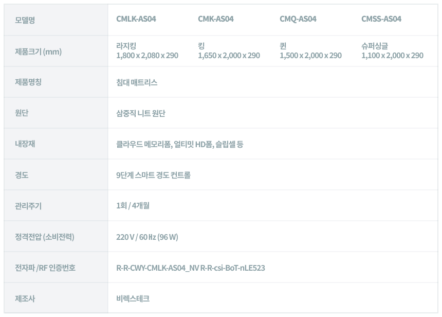 코웨이 CMLK-AS04 코웨이 비렉스 스마트 매트리스 S6 상세이미지 24